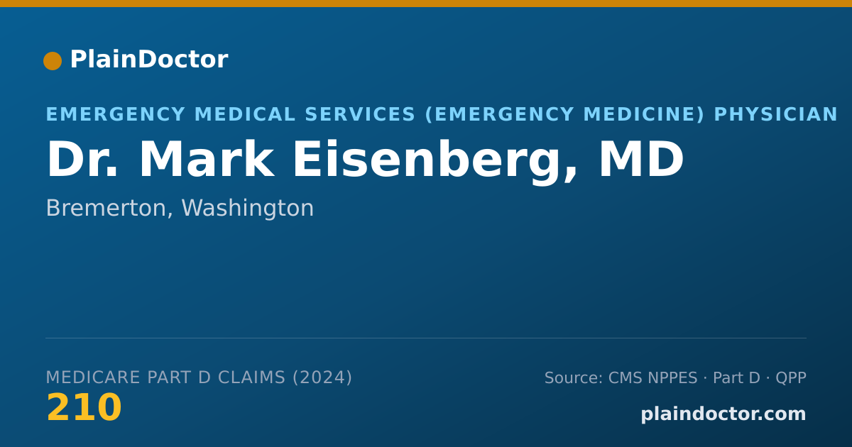 Shareable card for Mark Eisenberg, MD - Emergency Medical Services (Emergency Medicine) Physician, Bremerton, WA