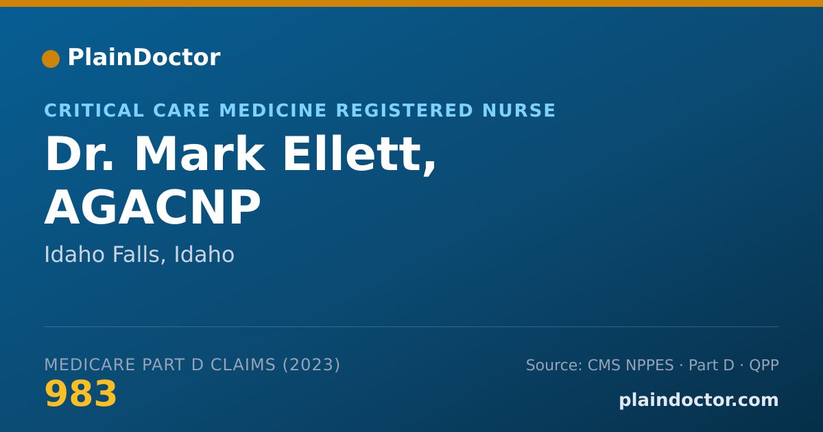 Shareable card for Mark Ellett, AGACNP - Critical Care Medicine Registered Nurse, Idaho Falls, ID