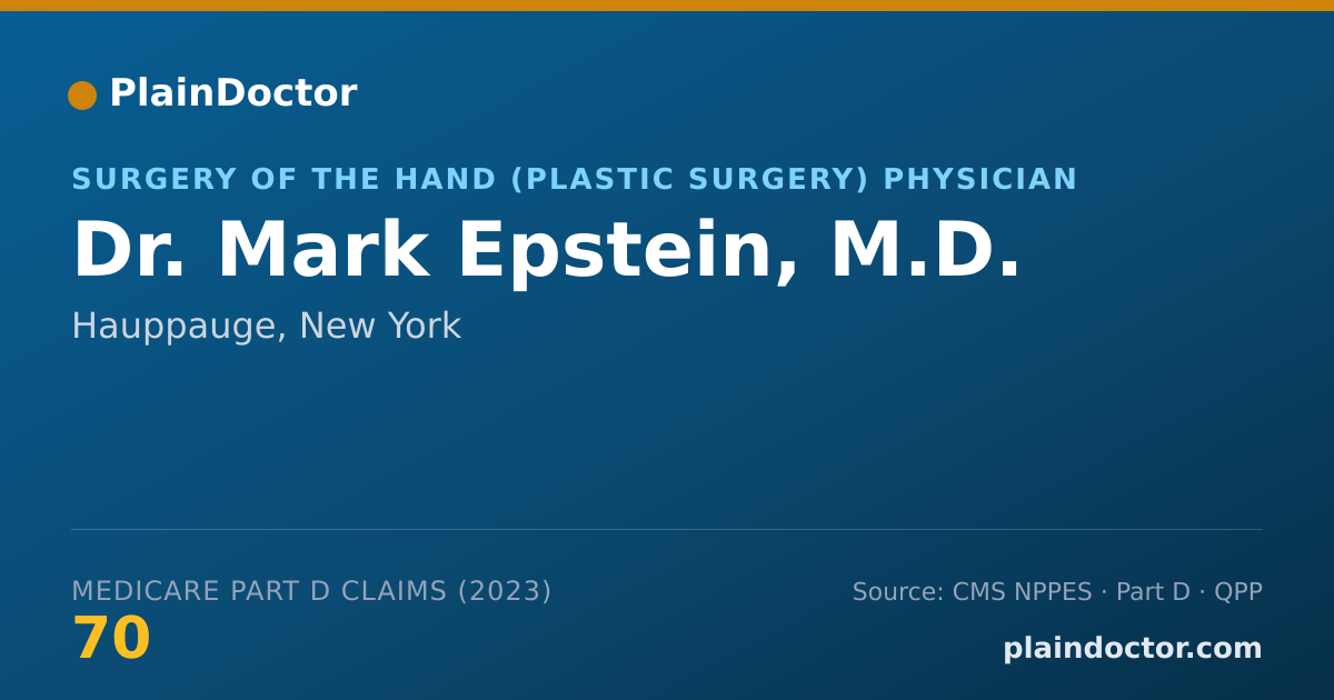Shareable card for Mark Epstein, M.D. - Surgery of the Hand (Plastic Surgery) Physician, Hauppauge, NY