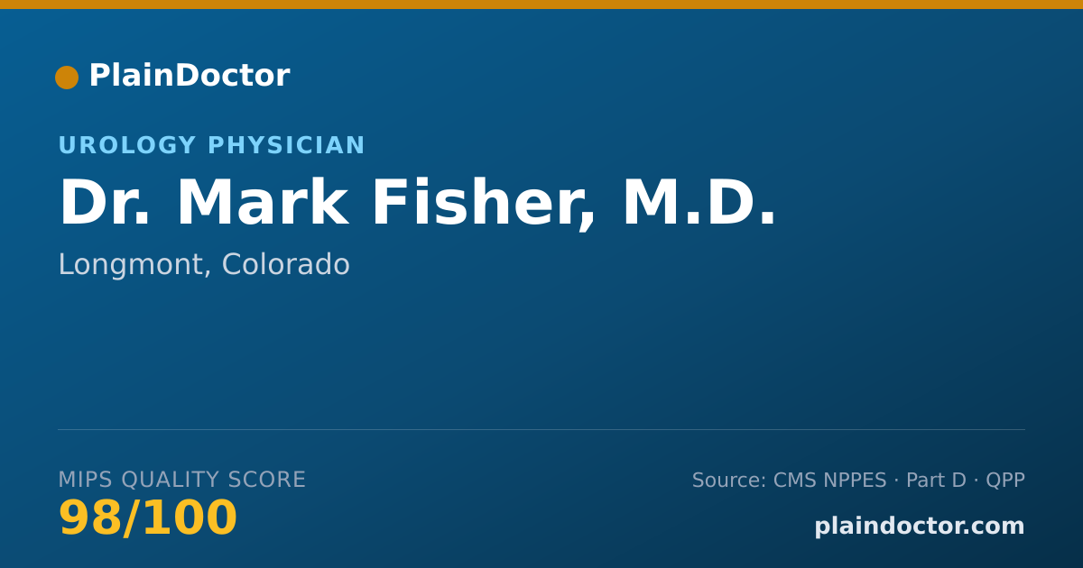 Shareable card for Mark Fisher, M.D. - Urology Physician, Longmont, CO
