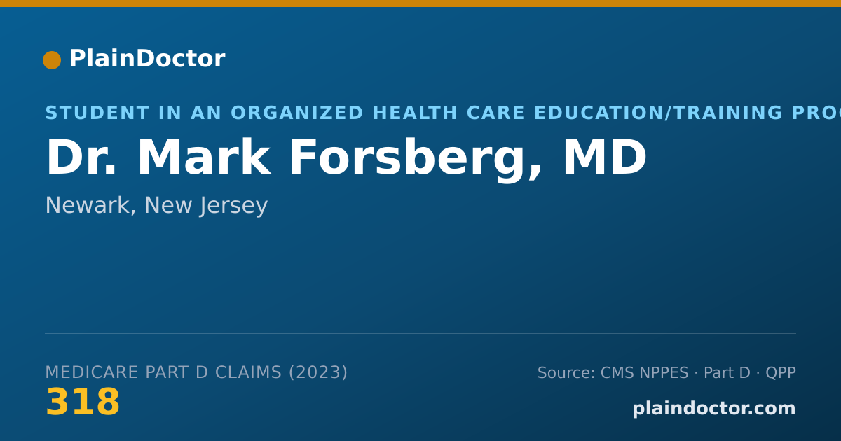 Shareable card for Mark Forsberg, MD - Student in an Organized Health Care Education/Training Program, Newark, NJ