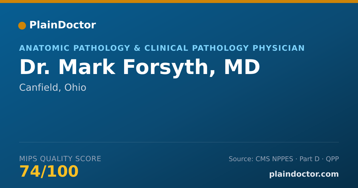 Shareable card for Mark Forsyth, MD - Anatomic Pathology & Clinical Pathology Physician, Canfield, OH