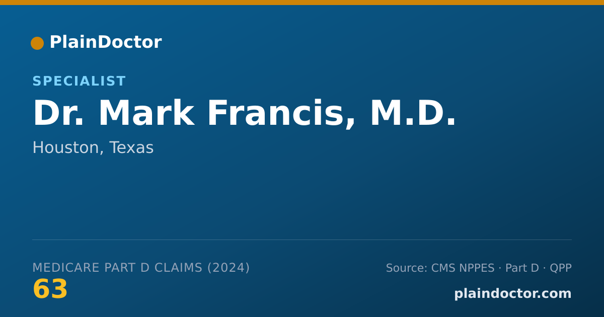 Shareable card for Mark Francis, M.D. - Specialist, Houston, TX