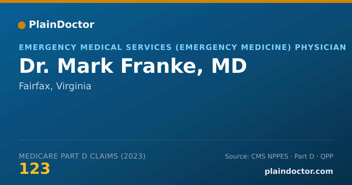 Shareable card for Mark Franke, MD - Emergency Medical Services (Emergency Medicine) Physician, Fairfax, VA