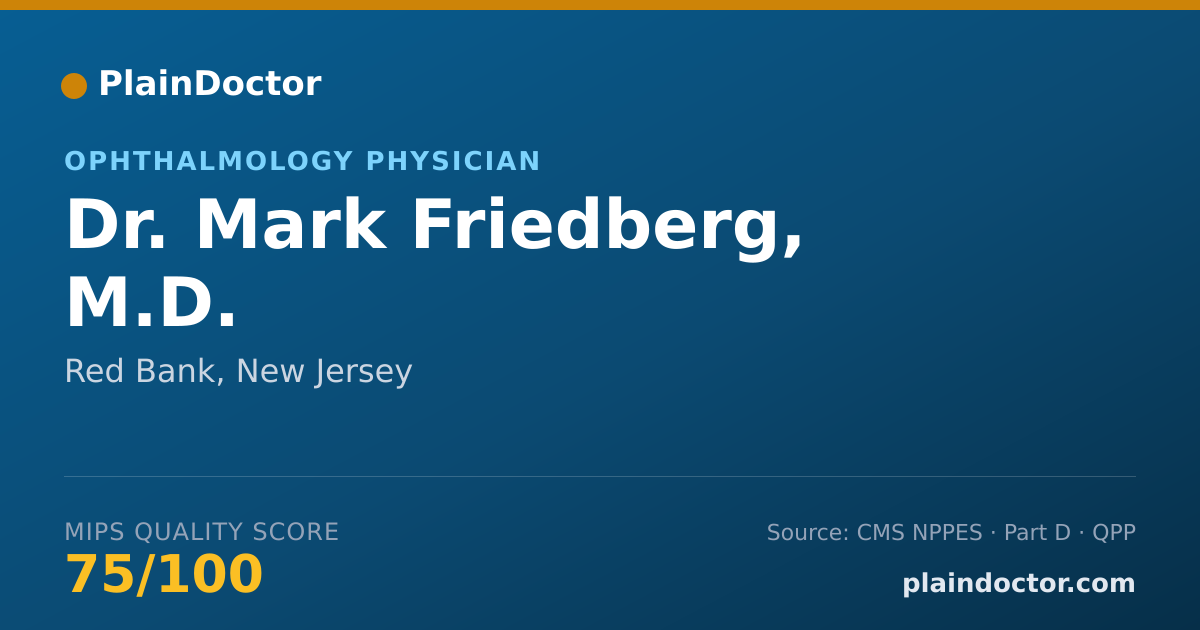 Shareable card for Mark Friedberg, M.D. - Ophthalmology Physician, Red Bank, NJ