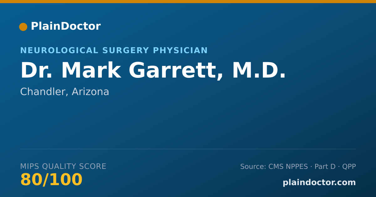 Shareable card for Mark Garrett, M.D. - Neurological Surgery Physician, Chandler, AZ