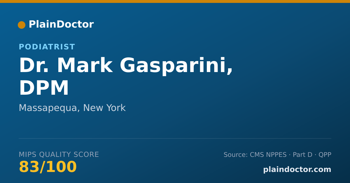 Shareable card for Mark Gasparini, DPM - Podiatrist, Massapequa, NY