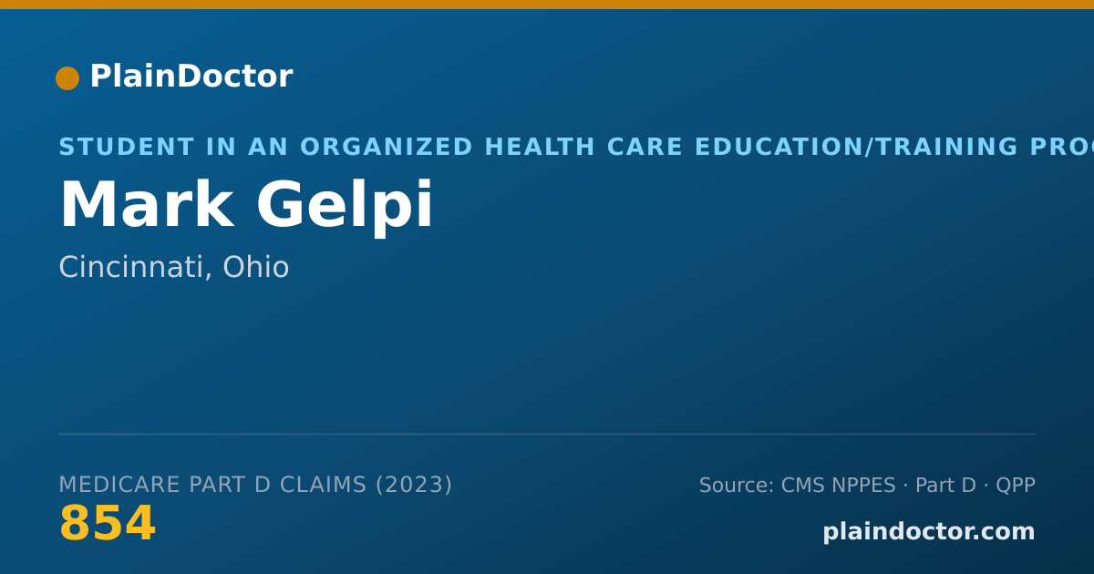Shareable card for Mark Gelpi - Student in an Organized Health Care Education/Training Program, Cincinnati, OH