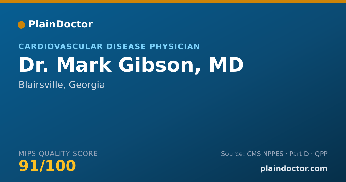 Shareable card for Mark Gibson, MD - Cardiovascular Disease Physician, Blairsville, GA