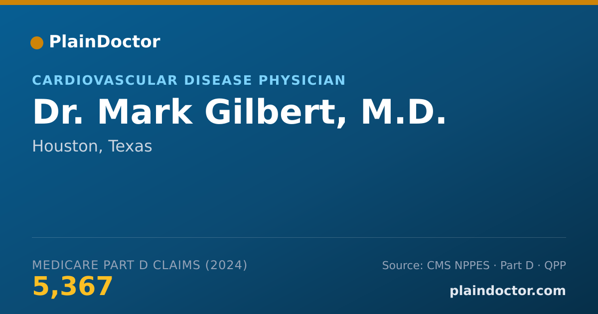 Shareable card for Mark Gilbert, M.D. - Cardiovascular Disease Physician, Houston, TX