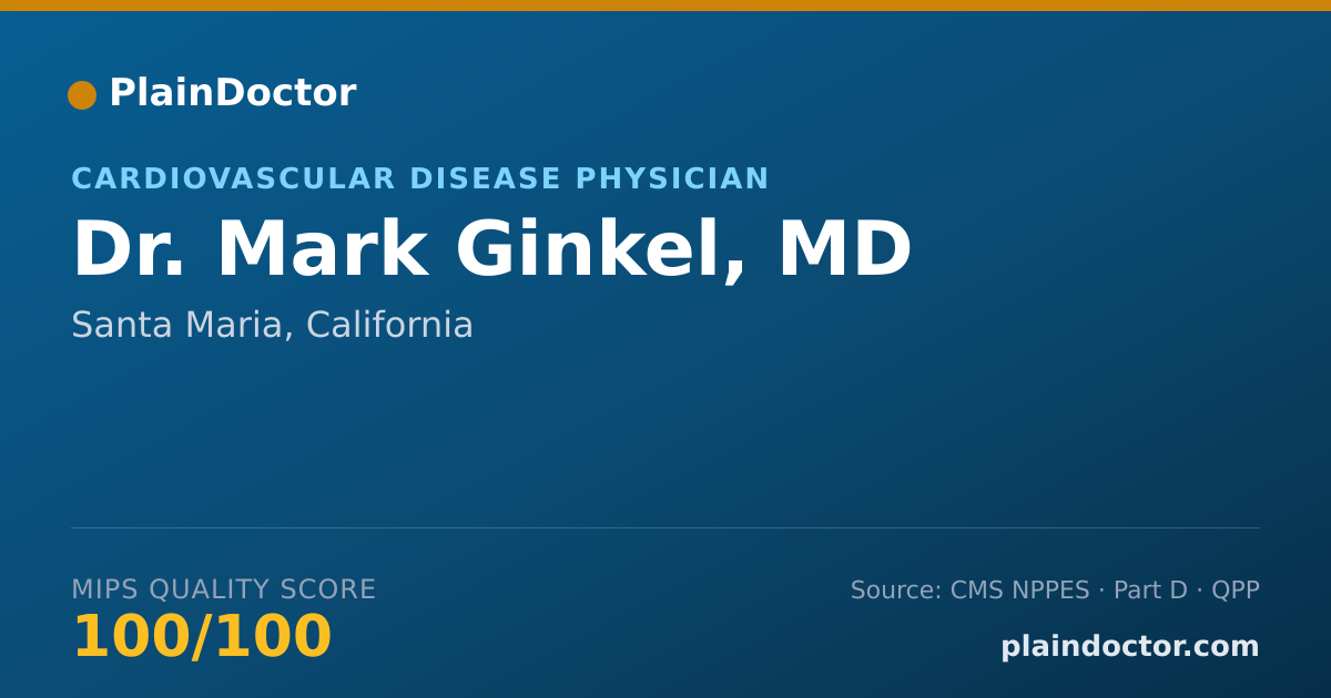Shareable card for Mark Ginkel, MD - Cardiovascular Disease Physician, Santa Maria, CA