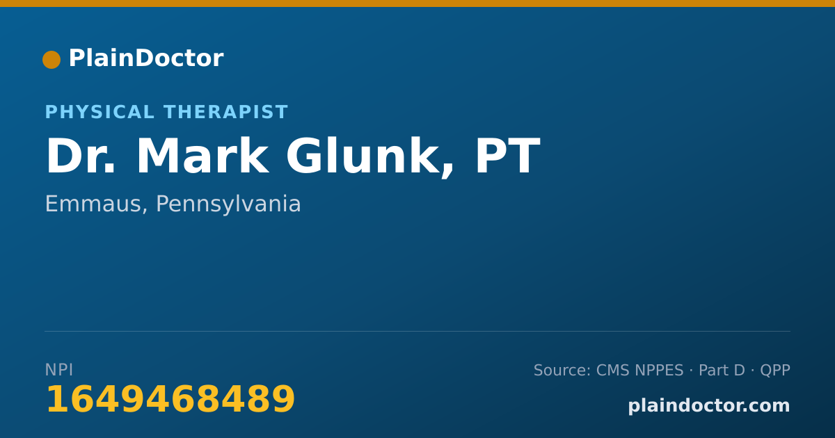 Shareable card for Mark Glunk, PT - Physical Therapist, Emmaus, PA