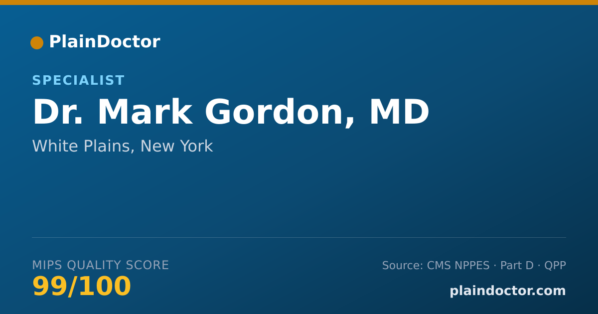 Shareable card for Mark Gordon, MD - Specialist, White Plains, NY