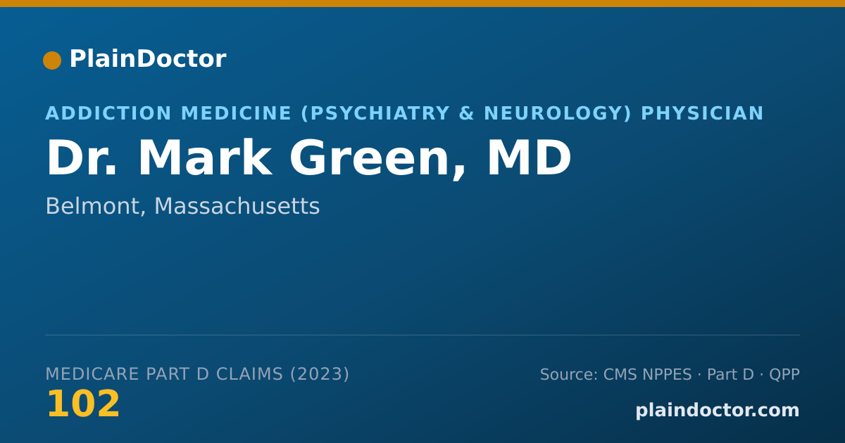 Shareable card for Mark Green, MD - Addiction Medicine (Psychiatry & Neurology) Physician, Belmont, MA