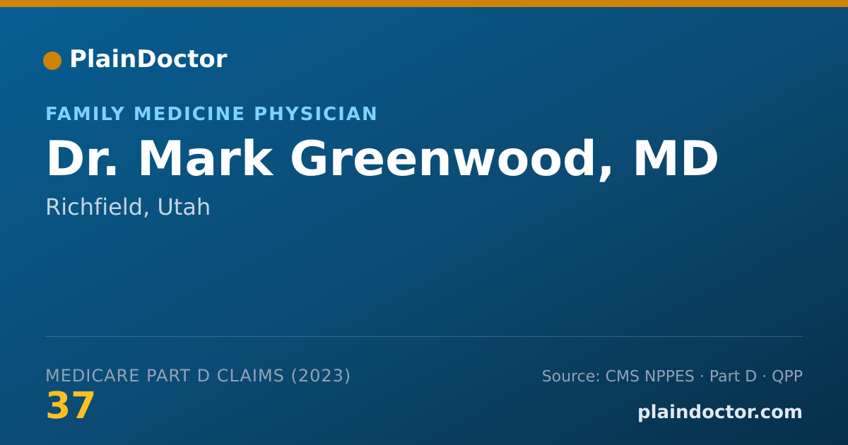 Shareable card for Mark Greenwood, MD - Family Medicine Physician, Richfield, UT