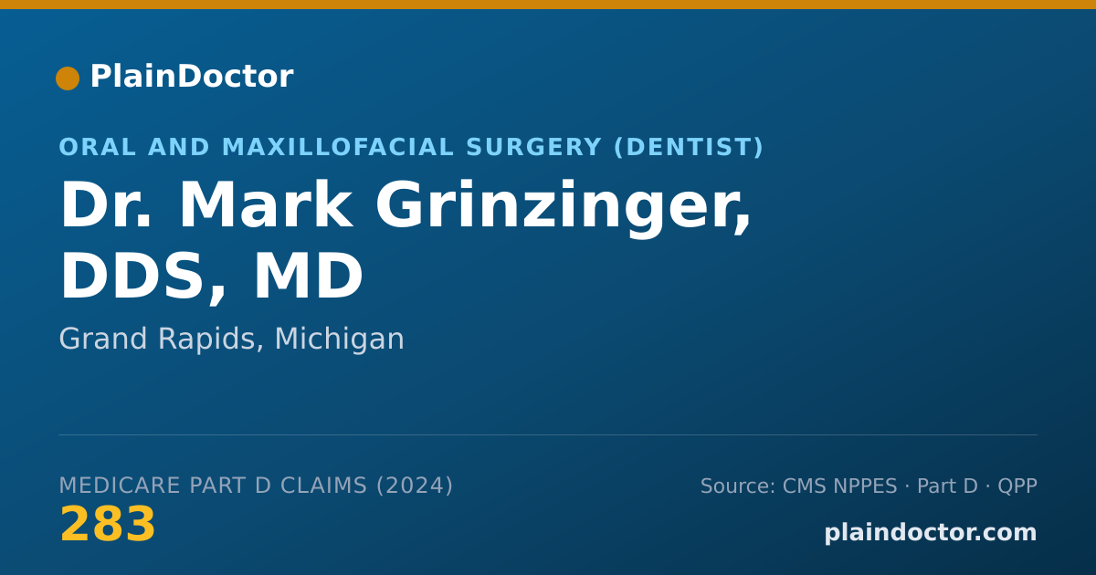 Shareable card for Mark Grinzinger, DDS, MD - Oral and Maxillofacial Surgery (Dentist), Grand Rapids, MI