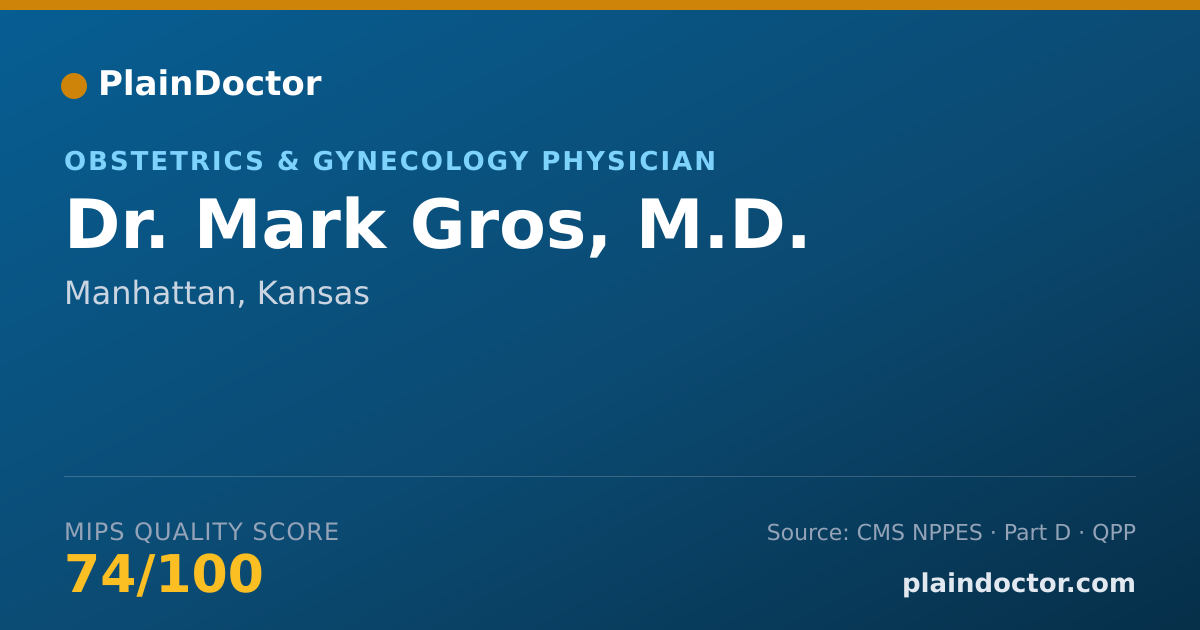 Shareable card for Mark Gros, M.D. - Obstetrics & Gynecology Physician, Manhattan, KS