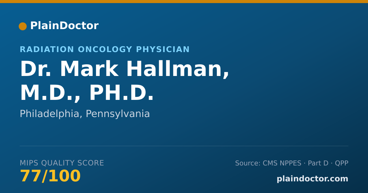 Shareable card for Mark Hallman, M.D., PH.D. - Surgery Physician, Philadelphia, PA