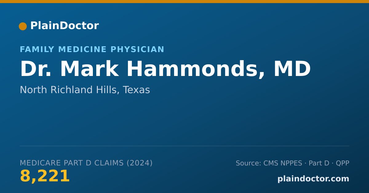 Shareable card for Mark Hammonds, MD - Family Medicine Physician, North Richland Hills, TX