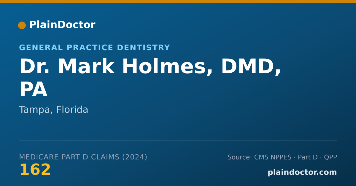 Shareable card for Mark Holmes, DMD, PA - General Practice Dentistry, Tampa, FL
