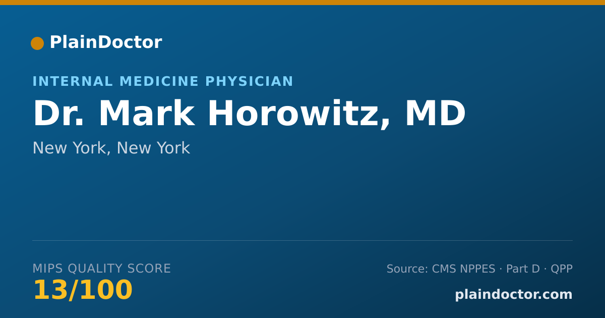 Shareable card for Mark Horowitz, MD - Internal Medicine Physician, New York, NY