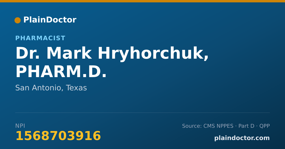 Shareable card for Mark Hryhorchuk, PHARM.D. - Pharmacist, San Antonio, TX