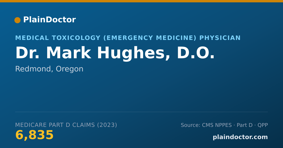 Shareable card for Mark Hughes, D.O. - Medical Toxicology (Emergency Medicine) Physician, Redmond, OR