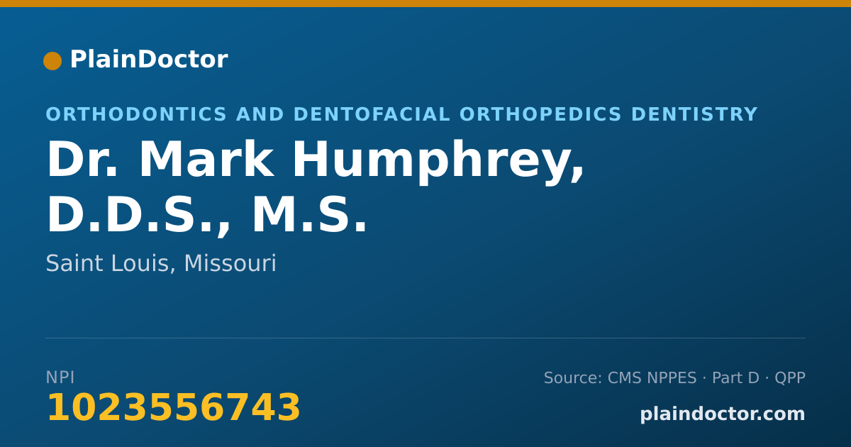 Shareable card for Mark Humphrey, D.D.S., M.S. - Orthodontics and Dentofacial Orthopedics Dentistry, Saint Louis, MO