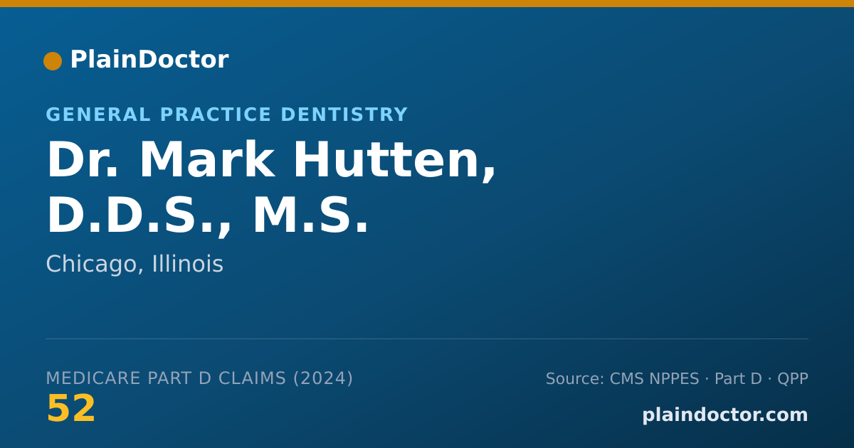 Shareable card for Mark Hutten, D.D.S., M.S. - General Practice Dentistry, Chicago, IL