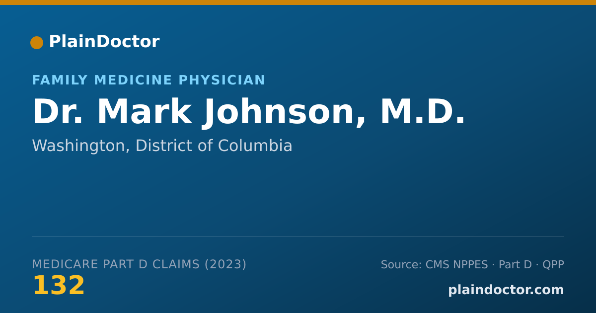 Shareable card for Mark Johnson, M.D. - Family Medicine Physician, Washington, DC