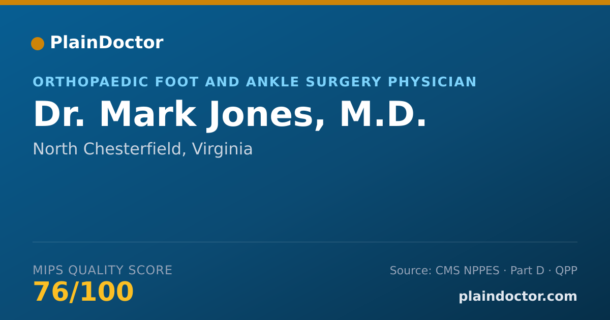 Shareable card for Mark Jones, M.D. - Orthopaedic Foot and Ankle Surgery Physician, North Chesterfield, VA