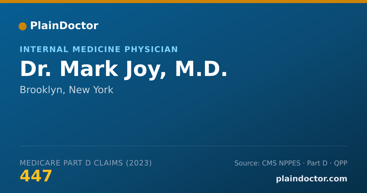 Shareable card for Mark Joy, M.D. - Internal Medicine Physician, Brooklyn, NY