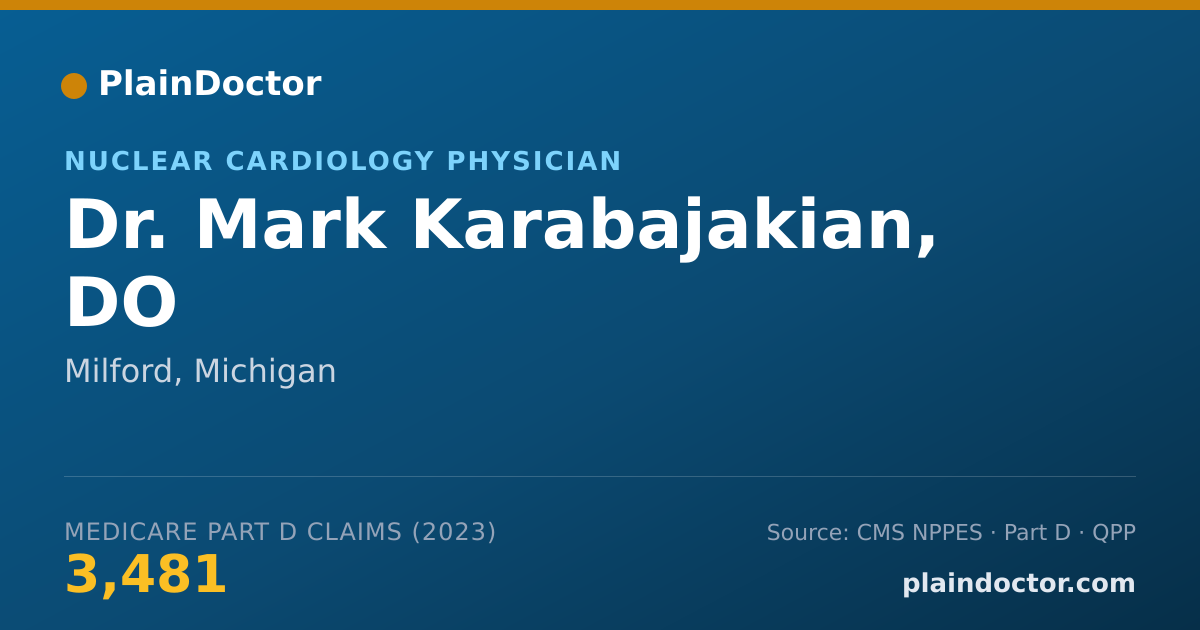 Shareable card for Mark Karabajakian, DO - Nuclear Cardiology Physician, Milford, MI