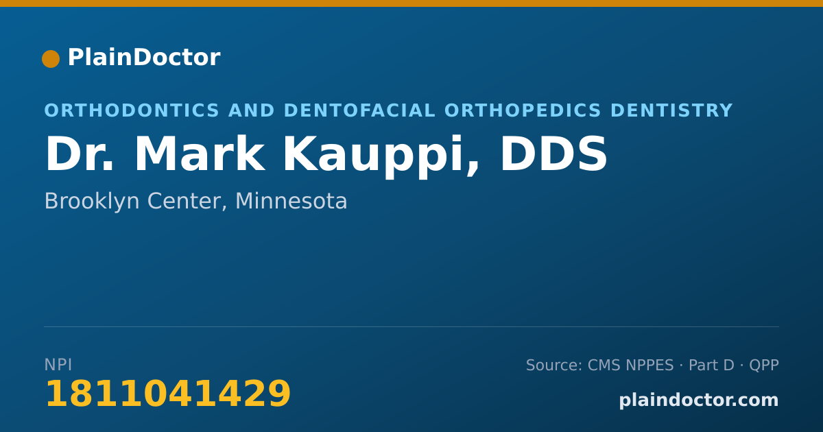 Shareable card for Mark Kauppi, DDS - Orthodontics and Dentofacial Orthopedics Dentistry, Brooklyn Center, MN