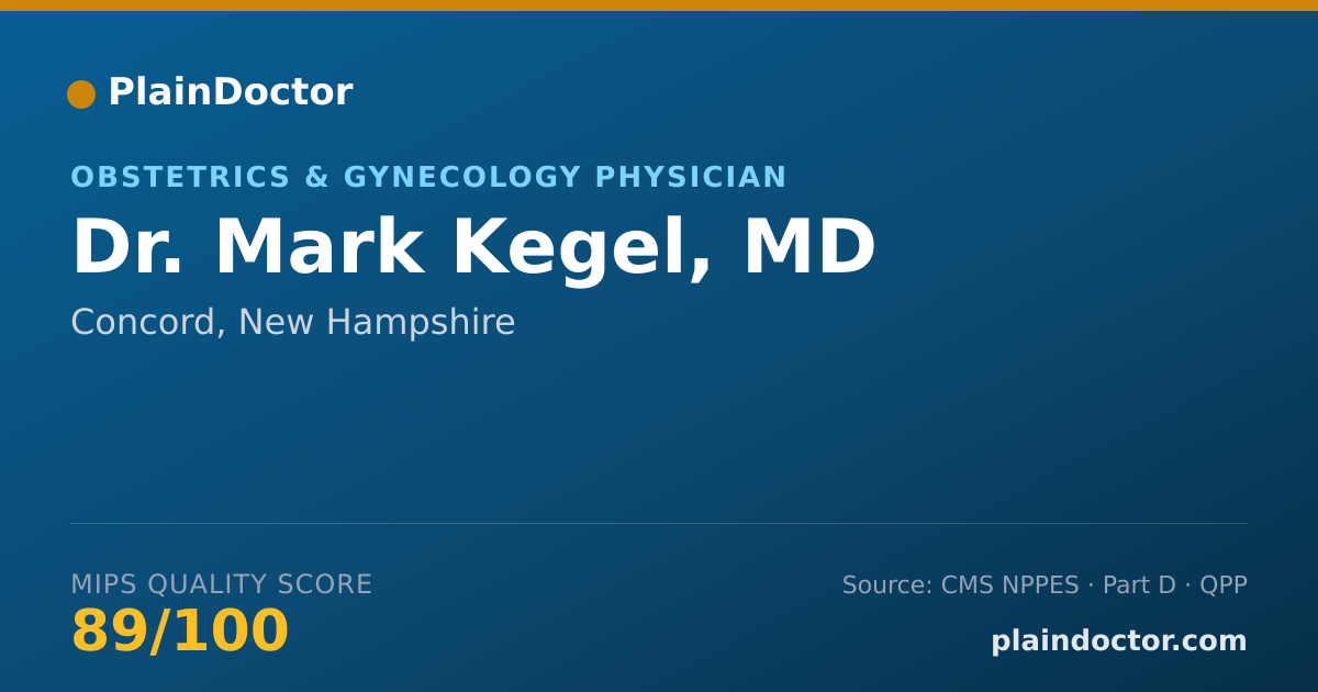 Shareable card for Mark Kegel, MD - Obstetrics & Gynecology Physician, Concord, NH