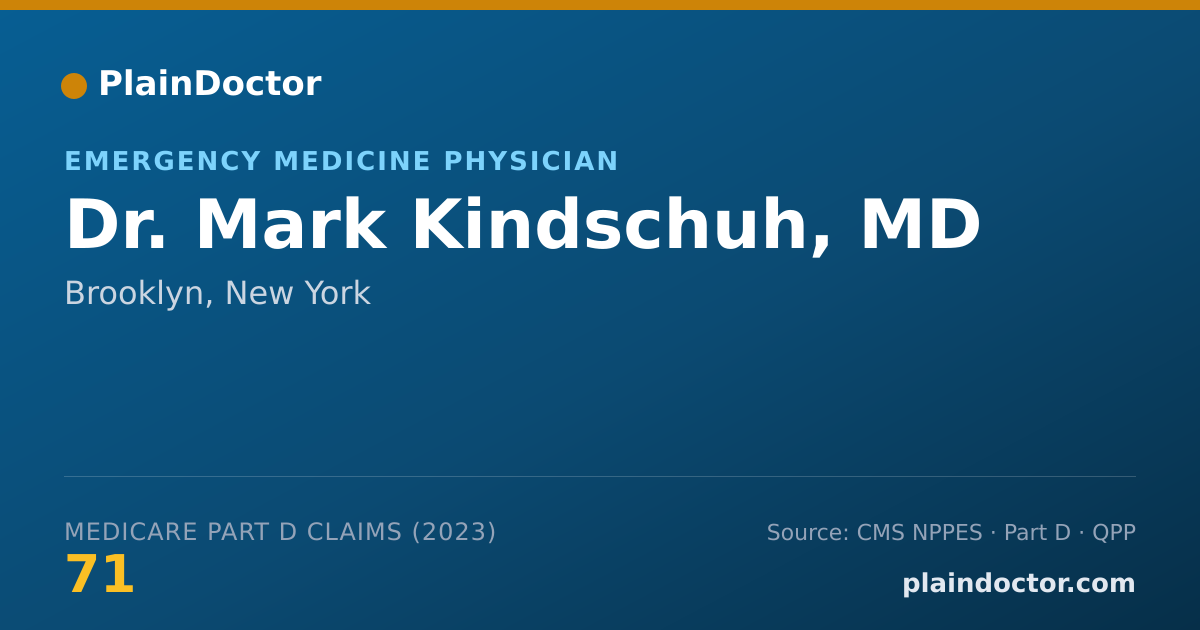 Shareable card for Mark Kindschuh, MD - Emergency Medicine Physician, Brooklyn, NY