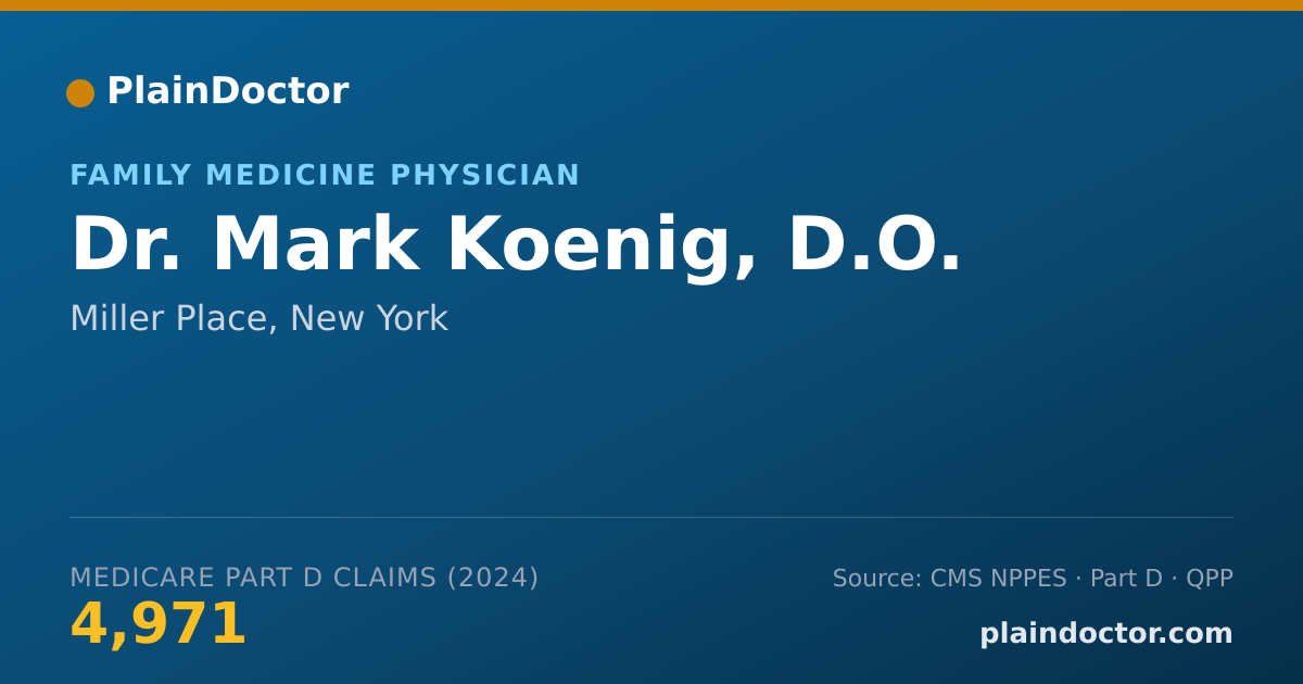 Shareable card for Mark Koenig, D.O. - Family Medicine Physician, Miller Place, NY