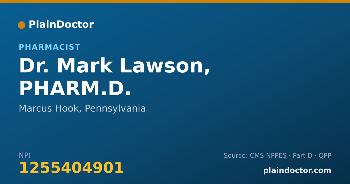 Shareable card for Mark Lawson, PHARM.D. - Pharmacist, Marcus Hook, PA