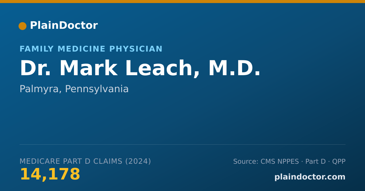 Shareable card for Mark Leach, M.D. - Family Medicine Physician, Palmyra, PA