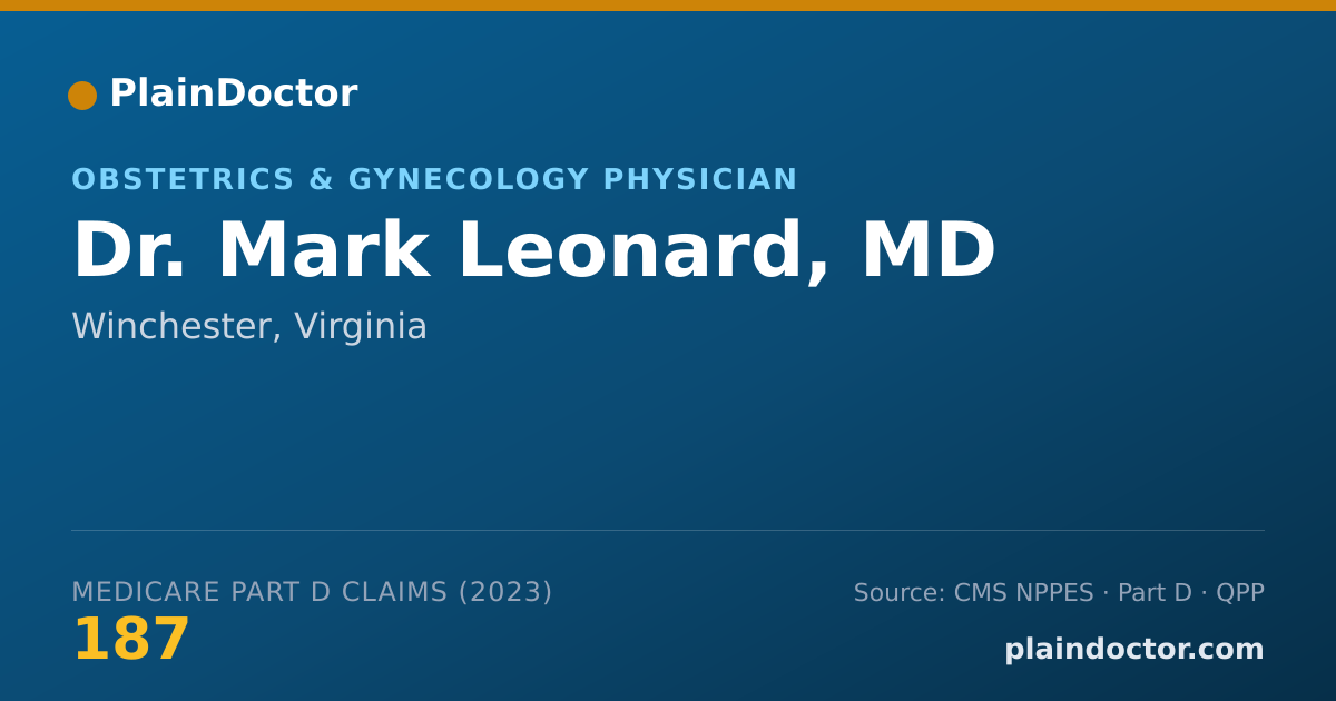 Shareable card for Mark Leonard, MD - Obstetrics & Gynecology Physician, Winchester, VA