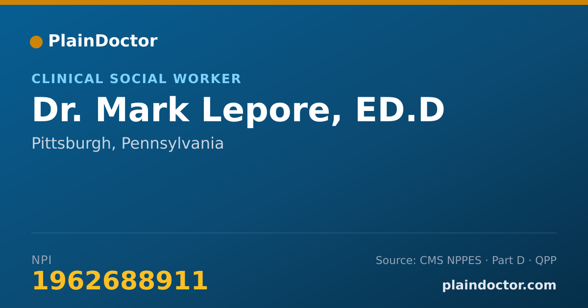 Shareable card for Mark Lepore, ED.D - Clinical Social Worker, Pittsburgh, PA