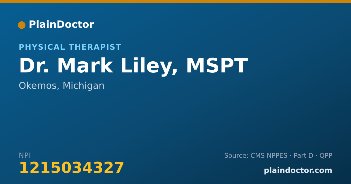 Shareable card for Mark Liley, MSPT - Physical Therapist, Okemos, MI