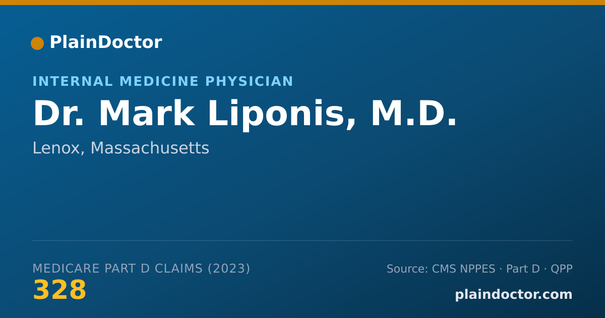Shareable card for Mark Liponis, M.D. - Internal Medicine Physician, Lenox, MA
