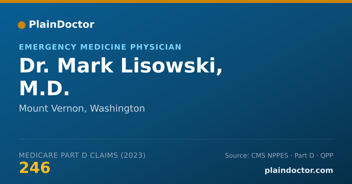 Shareable card for Mark Lisowski, M.D. - Emergency Medicine Physician, Mount Vernon, WA