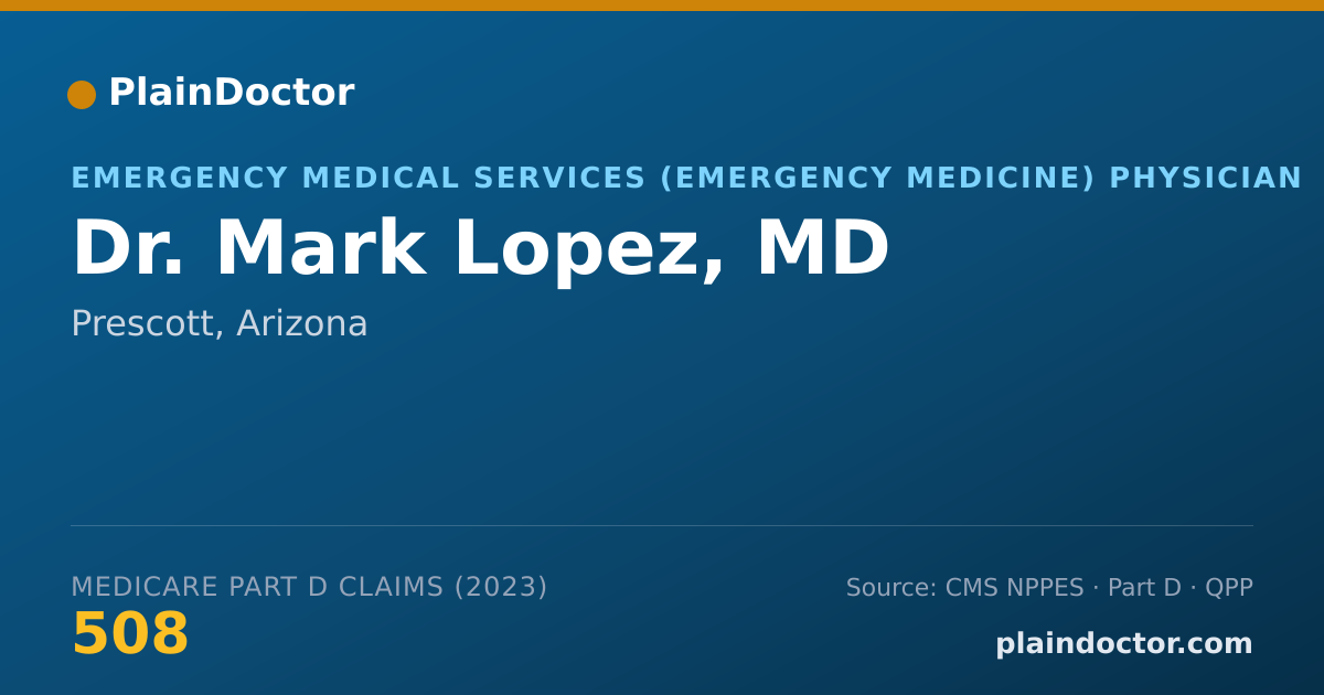 Shareable card for Mark Lopez, MD - Emergency Medical Services (Emergency Medicine) Physician, Prescott, AZ
