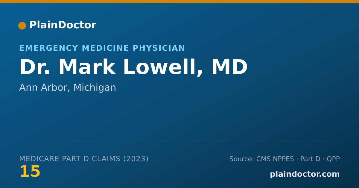 Shareable card for Mark Lowell, MD - Emergency Medicine Physician, Ann Arbor, MI