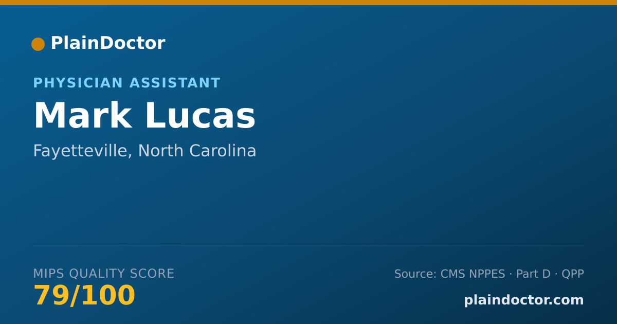 Shareable card for Mark Lucas - Physician Assistant, Fayetteville, NC