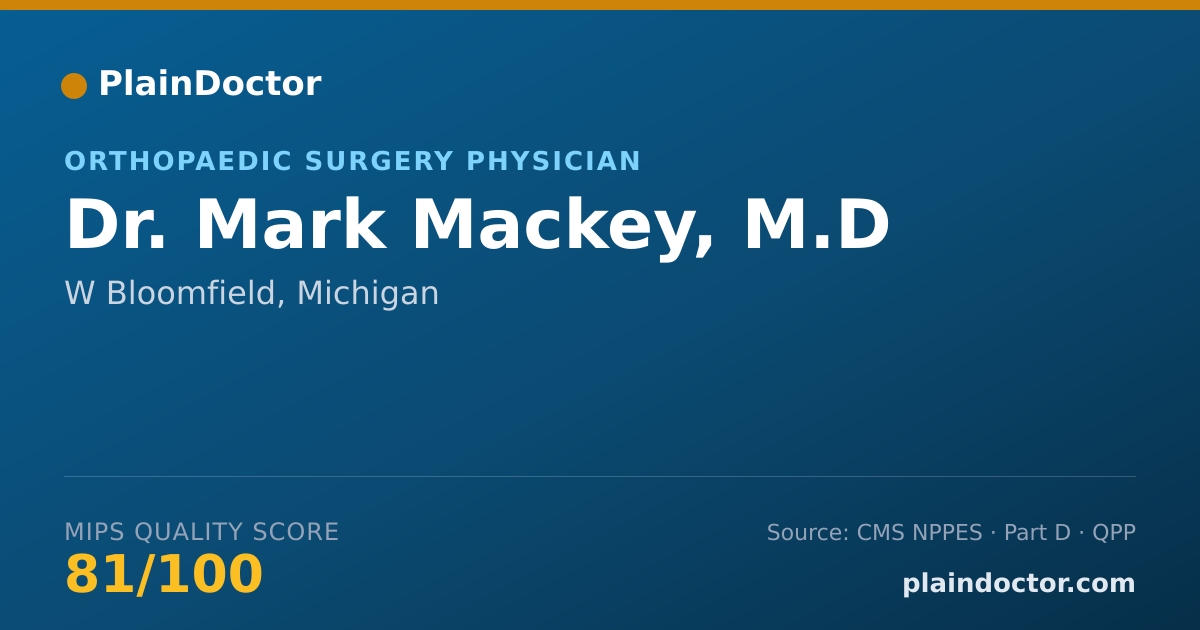 Shareable card for Mark Mackey, M.D - Orthopaedic Surgery Physician, W Bloomfield, MI