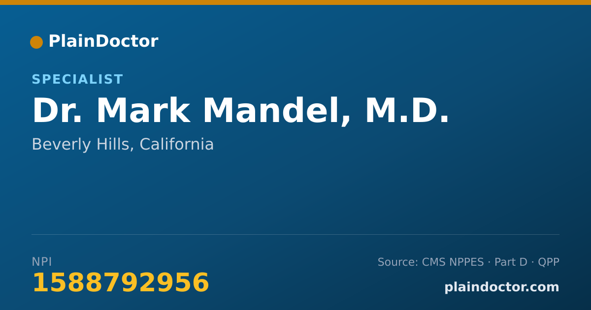 Shareable card for Mark Mandel, M.D. - Specialist, Beverly Hills, CA
