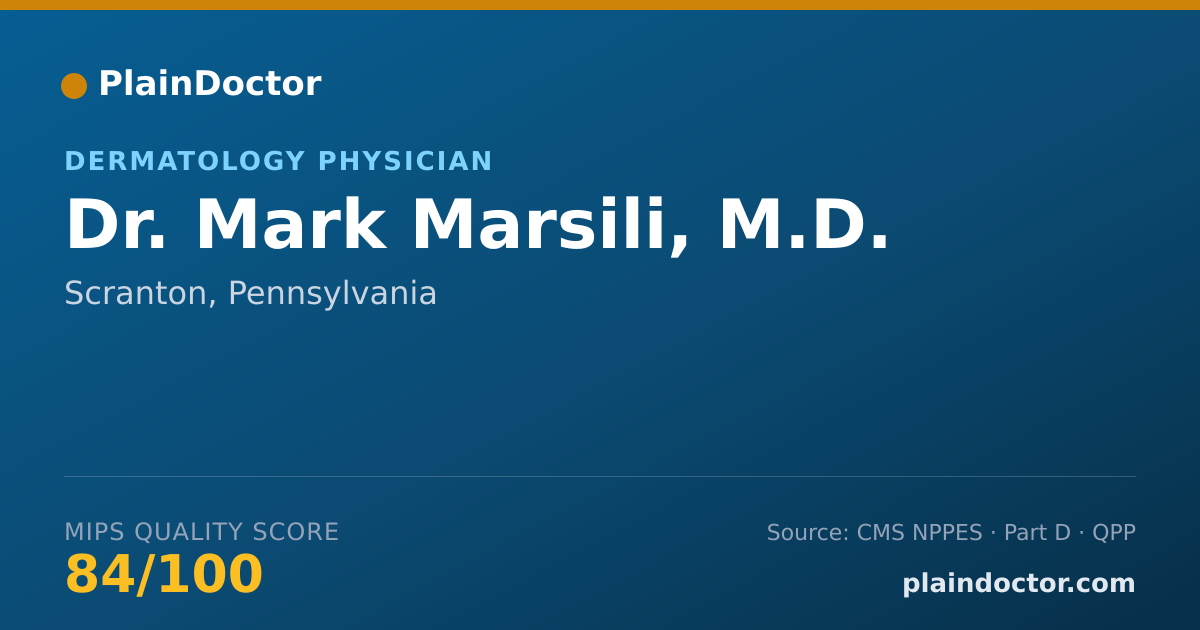 Shareable card for Mark Marsili, M.D. - Dermatology Physician, Scranton, PA